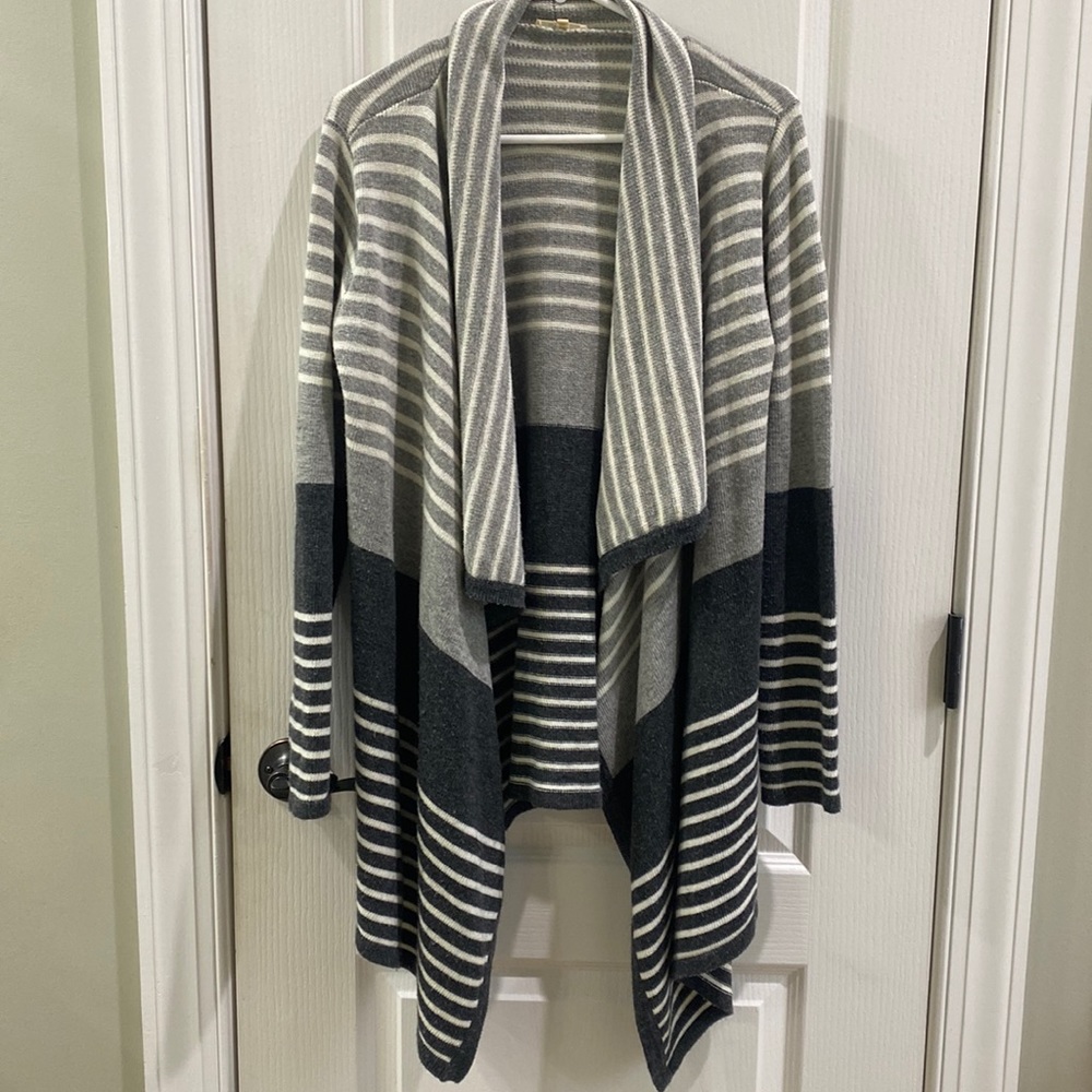 Draped open front cardigan